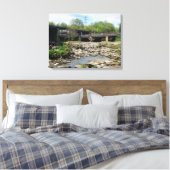 County Bridge en de rivier Calder, Sowerby Bridge Canvas Afdruk (Insitu (Slaapkamer))