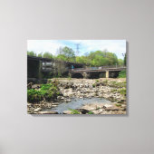 County Bridge en de rivier Calder, Sowerby Bridge Canvas Afdruk (Voorkant)