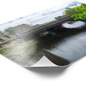 County Bridge en de rivier Calder, Sowerby Bridge Foto Afdruk (Hoek)