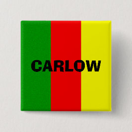 County Carlow Flag Badge Vierkante Button 5,1 Cm