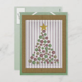 County Christmas Button Tree Lijst Groet Feestdagenkaart (Voorkant / Achterkant)