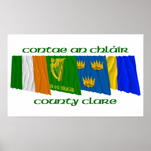 County Clare Flags Poster (Voorkant)