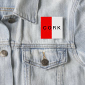 County Cork Flag Badge Vierkante Button 5,1 Cm (In situ)
