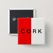 County Cork Flag Badge Vierkante Button 5,1 Cm (Voorkant /achterkant)