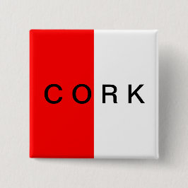 County Cork Flag Badge Vierkante Button 5,1 Cm