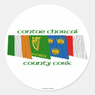 County Cork Flags Ronde Sticker