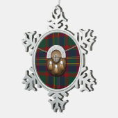 County Cork Irish Tartan en Sporran Tin Sneeuwvlok Ornament (Rechts)