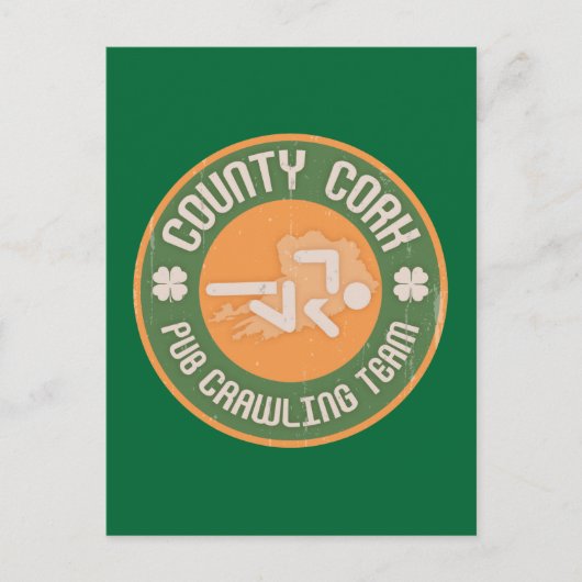 County Cork Pub Crawling Team Briefkaart (Voorkant)
