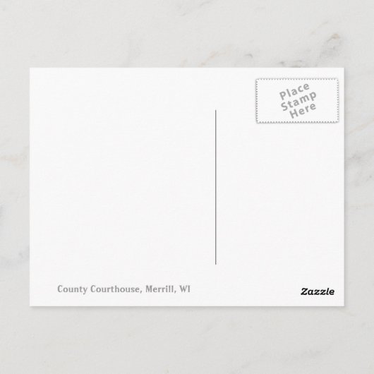 County Courthouse, Merrill, Wisconsin Briefkaart (Achterkant)