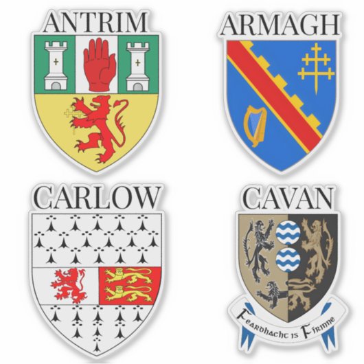 County Crests of Ireland Sticker Series 1-4 (Voorkant)