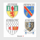County Crests of Ireland Sticker Series 1-4 (Vel)