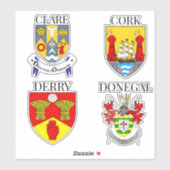County Crests of Ireland Sticker Series 5-8 (Vel)