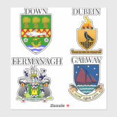 County Crests of Ireland Sticker Series 9-12 (Vel)