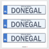 County Donegal Iers Reg Bord Decal Stickers x 3 (Vel)