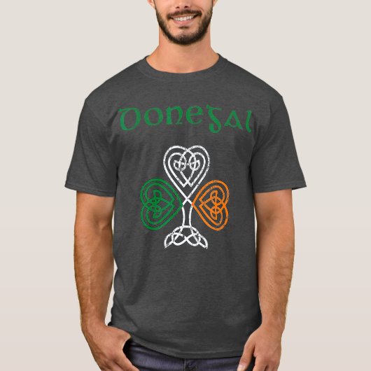 County Donegal Shamrock Ireland Flag craic en T-shirt (Voorkant)