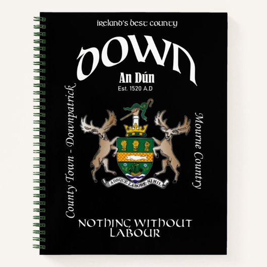County Down Ireland Crested Notitieboek (Voorkant)