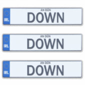 County Down Irish Reg Bord Decal Stickers x 3 (Voorkant)