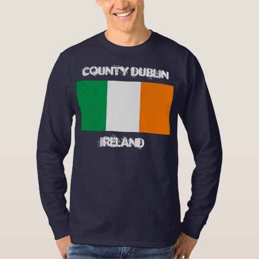 County Dublin, Ierland met Ierse vlag T-shirt (Voorkant)