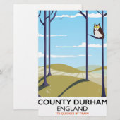 County Durham, Engeland treinposter Briefpapier (Voorkant / Achterkant)