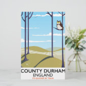 County Durham, Engeland treinposter Briefpapier (Staand voorkant)