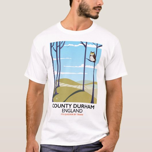 County Durham, Engeland treinposter T-shirt (Voorkant)