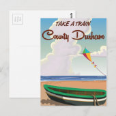 County Durham Treinreisposter Briefkaart (Voorkant / Achterkant)