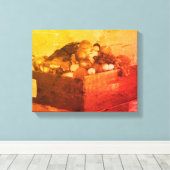 County Fair Blue Ribbon Fruit in Sepia  Canvas Afdruk (Insitu (Houten vloer))