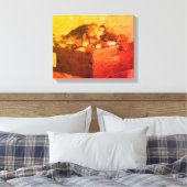 County Fair Blue Ribbon Fruit in Sepia  Canvas Afdruk (Insitu (Slaapkamer))