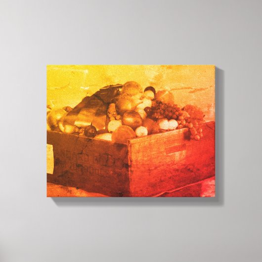 County Fair Blue Ribbon Fruit in Sepia  Canvas Afdruk (Voorkant)