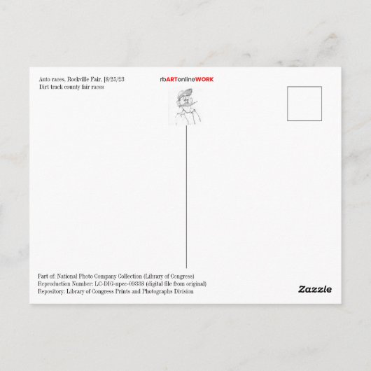 County Fair Dirt Track Races Briefkaart (Achterkant)