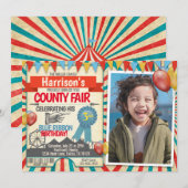 County Fair verjaardagsfeest uitnodiging (Voorkant / Achterkant)