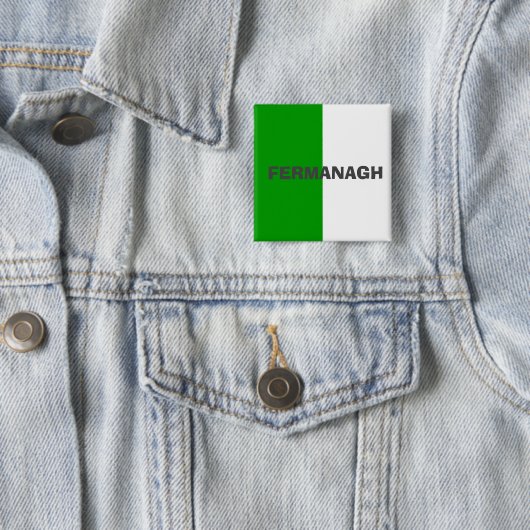 County Fermanagement Flag Badge Vierkante Button 5,1 Cm (In situ)