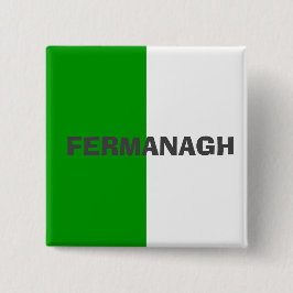 County Fermanagement Flag Badge Vierkante Button 5,1 Cm