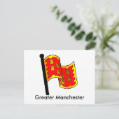 County Flag van Greater Manchester Briefkaart (Staand voorkant)