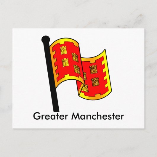 County Flag van Greater Manchester Briefkaart (Voorkant)