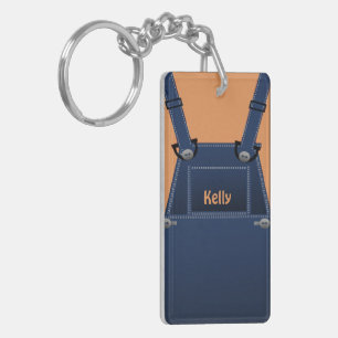 County Folk Overalls Custom Sleutelhanger