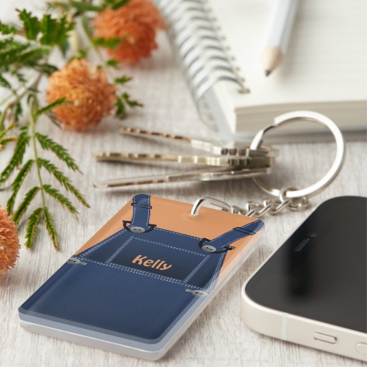 County Folk Overalls Custom Sleutelhanger (Voorkant Rechts)