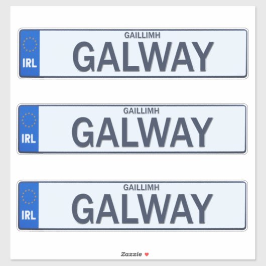 County Galway Irish Reg Bord Decal Stickers x 3 (Vel)