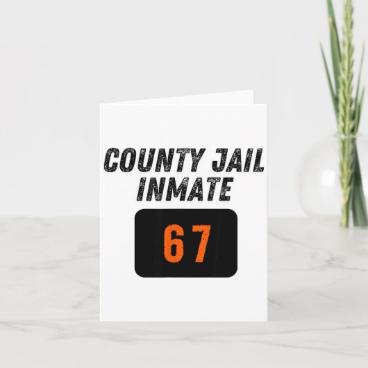 County Jail Prison Inmate 67 Halloween Funny Mens  Kaart (Voorkant)