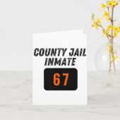 County Jail Prison Inmate 67 Halloween Funny Mens  Kaart (Gele Bloem)