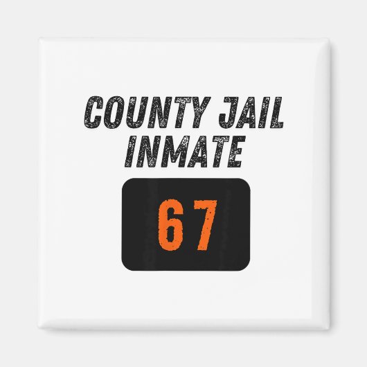 County Jail Prison Inmate 67 Halloween Funny Mens  Magneet (Voorkant)
