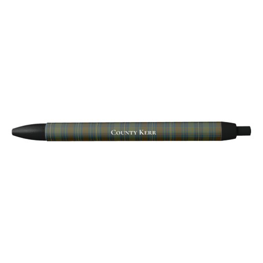 County Kerr Tartan  Zwarte Inkt Pen (Voorkant)