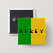 County Kerry Flag Badge Vierkante Button 5,1 Cm (Voorkant /achterkant)