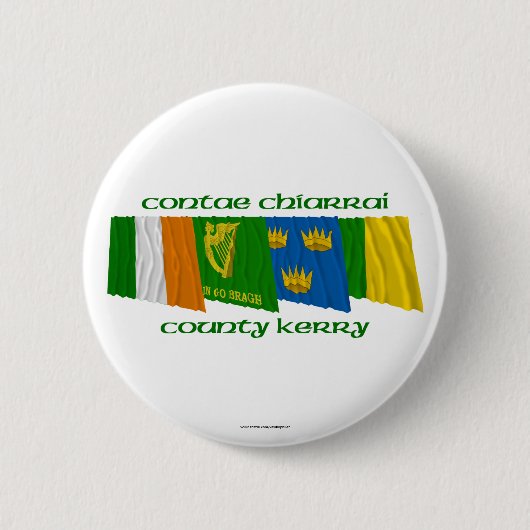 County Kerry Flags Ronde Button 5,7 Cm (Voorkant)