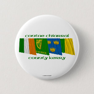 County Kerry Flags Ronde Button 5,7 Cm