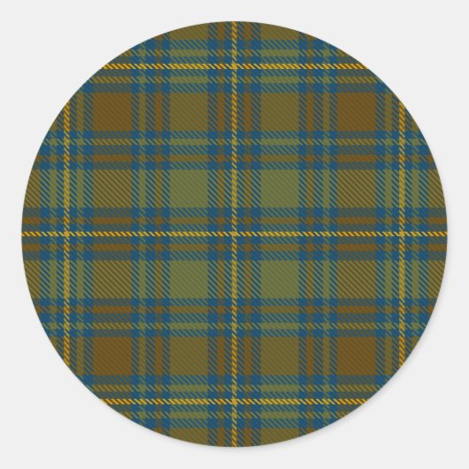 County Kerry Irish Tartan Ronde Sticker (Voorkant)