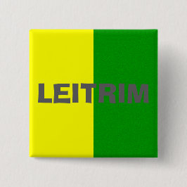 County Leitrim Flag Badge Vierkante Button 5,1 Cm