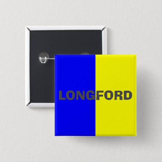 County Longford Flag Badge Vierkante Button 5,1 Cm (Voorkant /achterkant)