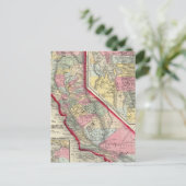 County Map of California Briefkaart (Staand voorkant)