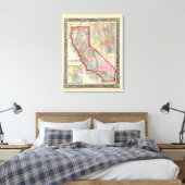 County Map of California Canvas Afdruk (Insitu (Slaapkamer))